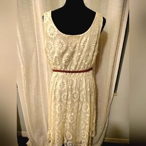 Cato Plus Size 18/20 Nylon Lace White Cowgirl or Beachy Dress